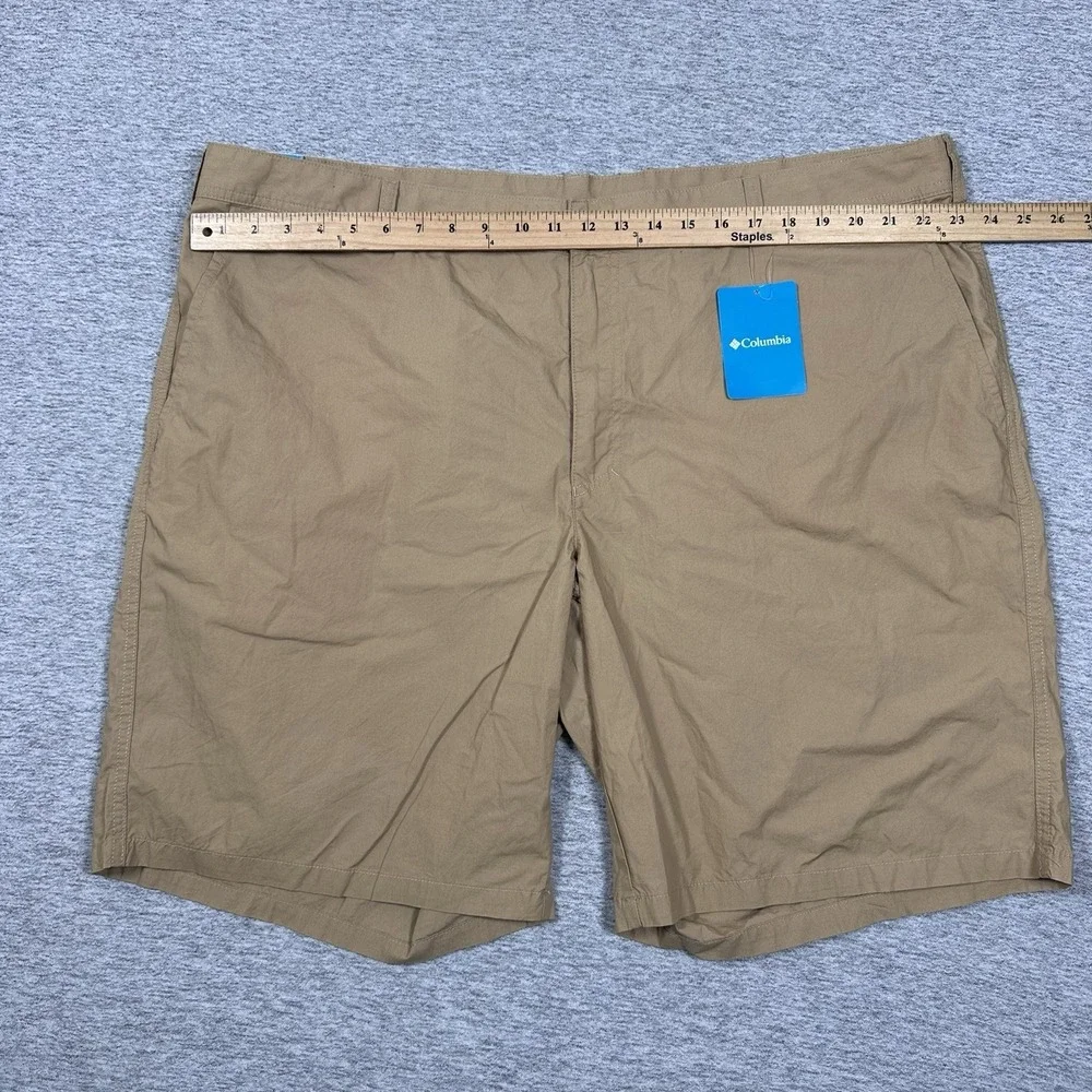 Columbia Shorts Mens 46 Brown Washed Out 10'' Inseam Hiking Outdoor Chino NEW